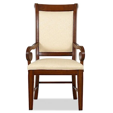 Traditional Dining Armchair with Upholstered Chair Back